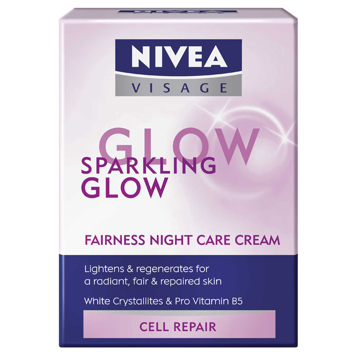 Buy Nivea Visage Sparkling Glow Fairness Night Care Cream (50ml) - Purplle