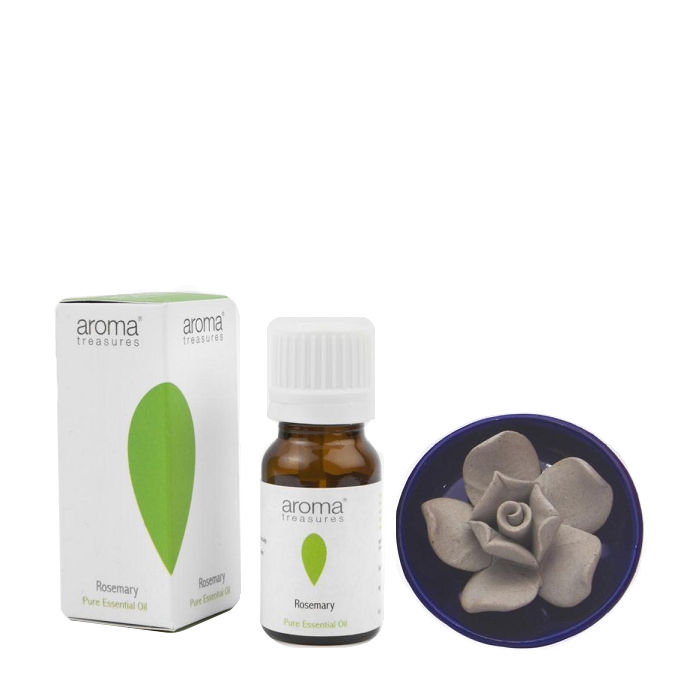 Buy Aroma Treasures Lotus Diffuser With Rosemary Essential Oil (10 ml) - Purplle