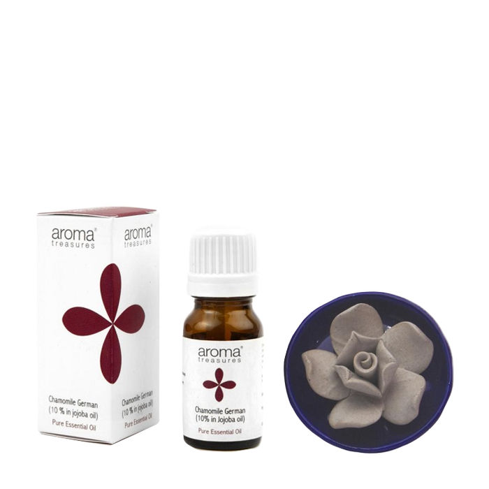 Buy Aroma Treasures Lotus Diffuser With Chamomile German Essential Oil (14 ml) - Purplle