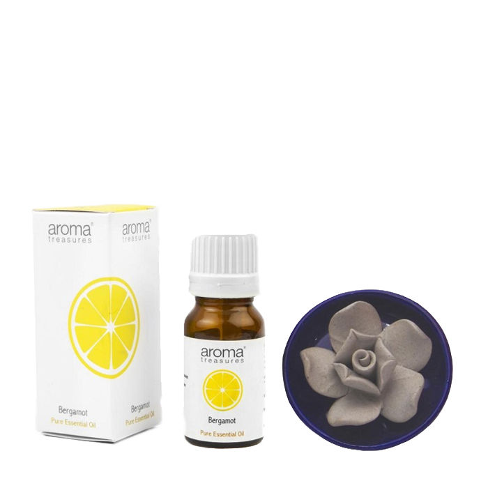 Buy Aroma Treasures Lotus Diffuser With Bergamot Essential Oil (10 ml) - Purplle