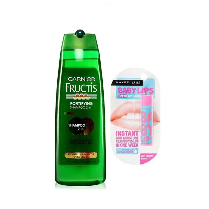 Buy Garnier Fructis Shampoo Oil 2In1 (340 ml) + Free Maybelline Baby Lips Anti Oxidant Berry (4 g) - Purplle