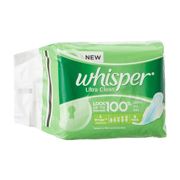 Buy Whisper Ultra Clean L Wings 8 Pads - Purplle