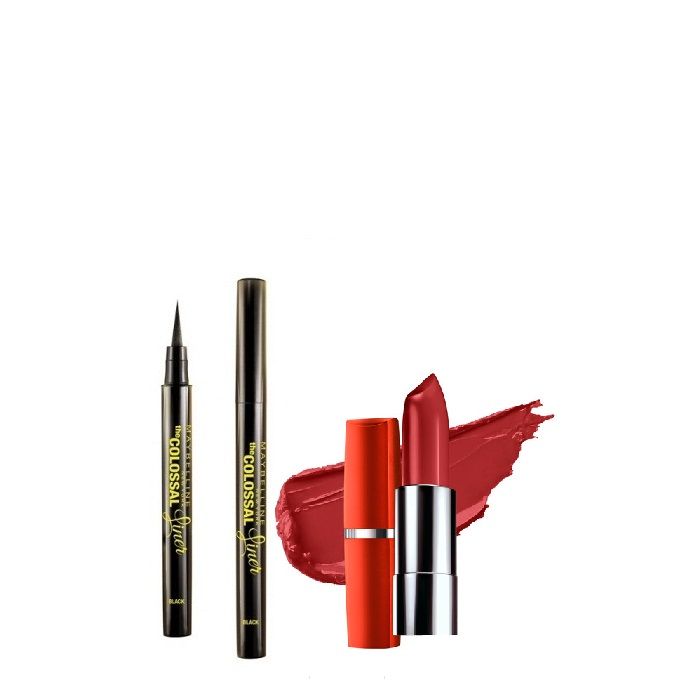 Buy Maybelline The Colossal Liner (1.2 g) + FREE Maybelline Color Sensational Lip Color Coral Pink CB41 (4 g) - Purplle