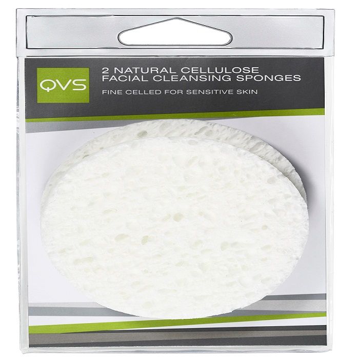 Buy QVS 2 Natural Cellulose Cleansing Sponges (Small) - Purplle