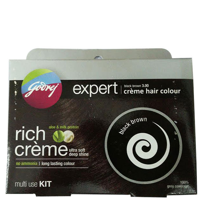 Buy Godrej Expert Rich Creme Hair Colour Black Brown (3.00) Multi Application Pack - Purplle