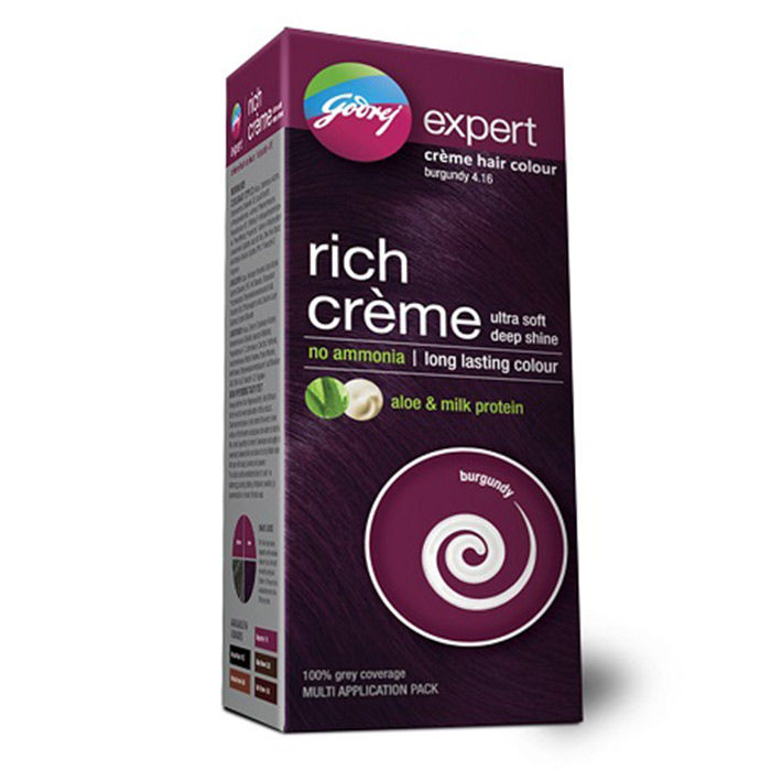 Buy Godrej Expert Rich Creme Hair Colour Burgundy (4.16) - Multi Application Pack - Purplle