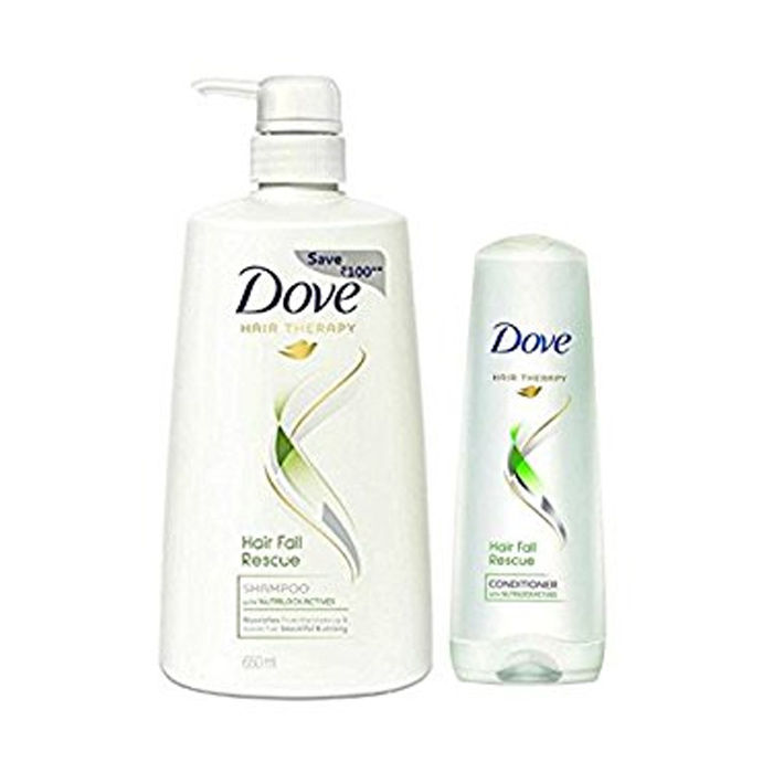 Buy Dove Hair Therapy Hair Fall Rescue Shampoo (650 ml) + Free Dove Hair Therapy Hair Fall Rescue Conditioner (80 ml) - Purplle