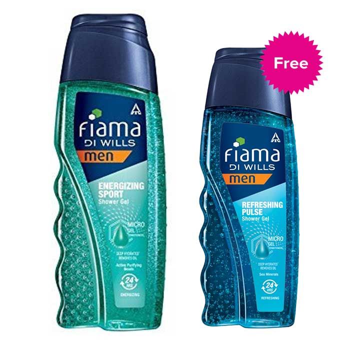 Buy Fiama Di Wills Men Energizing Sport Shower Gel (250 ml), Get Fiama Di Wills Refreshing Pulse Men Shower Gel (100 ml) Free - Purplle