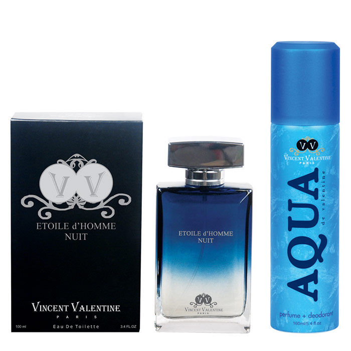 Buy Vincent Valentine, Paris Etoile DHomme Nuit Perfume (100 ml) & Aqua De Valentine Deodorant (160 ml) - Purplle