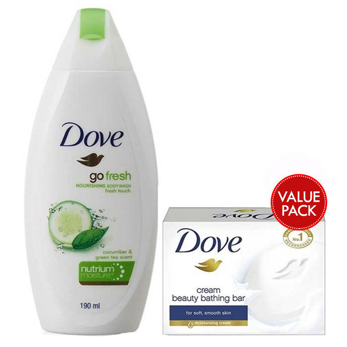 Buy Dove Go Fresh Nourishing Body Wash (190 ml) + Free Dove Soap (50 g) - Purplle