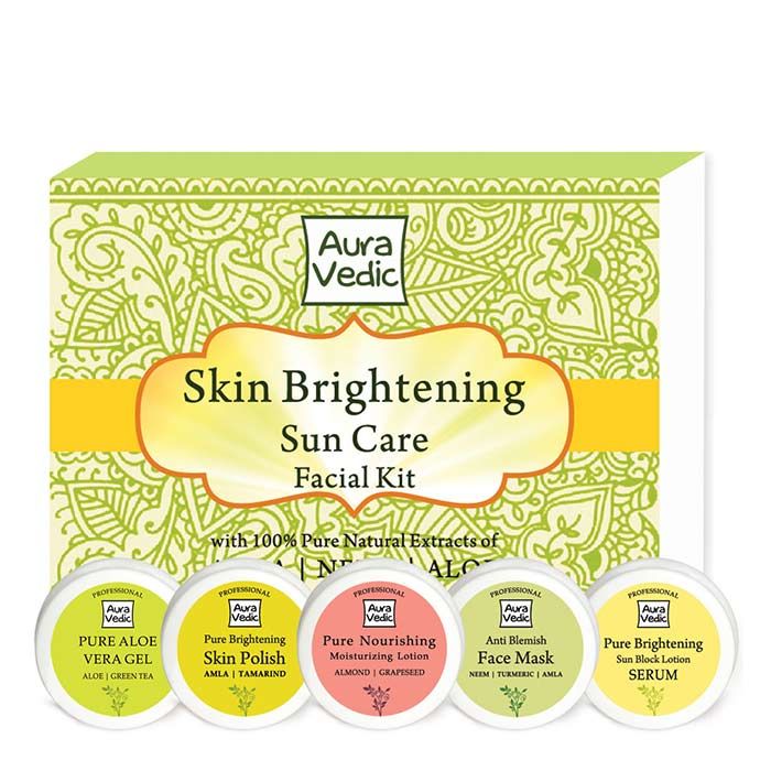 Buy Auravedic Skin Brightening Sun Care Facial Kit(50 g) x 5 - Purplle