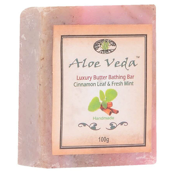 Buy Aloe Veda Luxury Butter Bar Cinnamon Leaf and Fresh Mint 100 g - Purplle