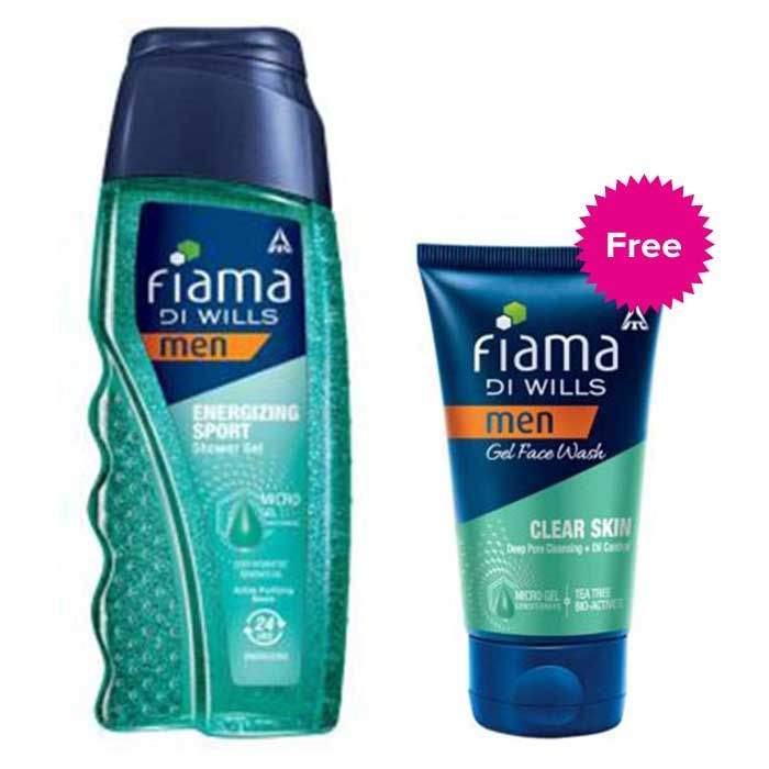 Buy Fiama Di Wills Men Energizing Sport Shower Gel (250 ml)+ Fiama Di Wills Face Wash (50g) Free - Purplle