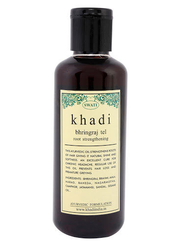 Buy Khadi Maha Bhringraj Tel Root Strengthening 210 ml By Swati Gramodyog - Purplle