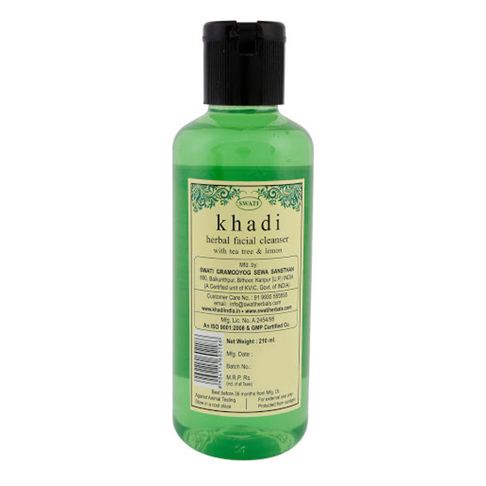 Buy khadi Herbal Facial Cleanser With Tea Tree Lemon 210 ml By Swati Gramodyog - Purplle