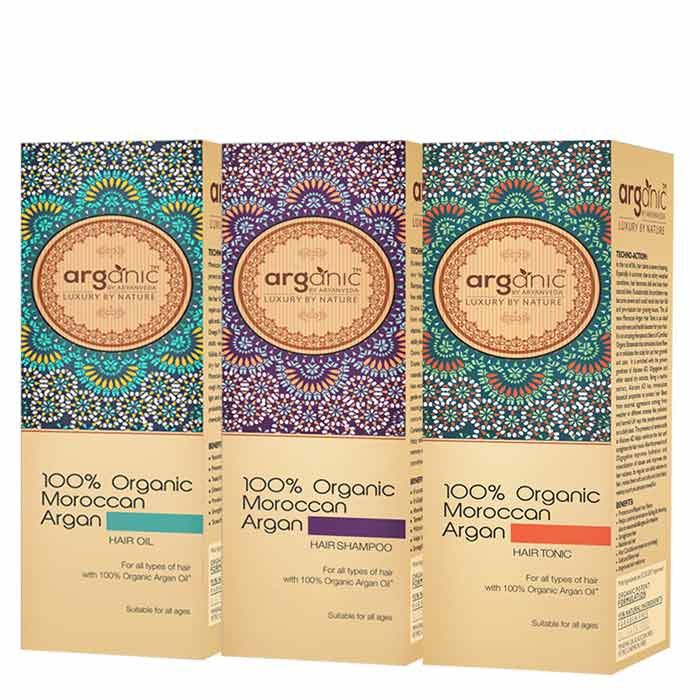 Buy ArganicA  100% Moroccan Hair Oil, Shampoo , Tonic Combo Pack (300 ml) - Purplle