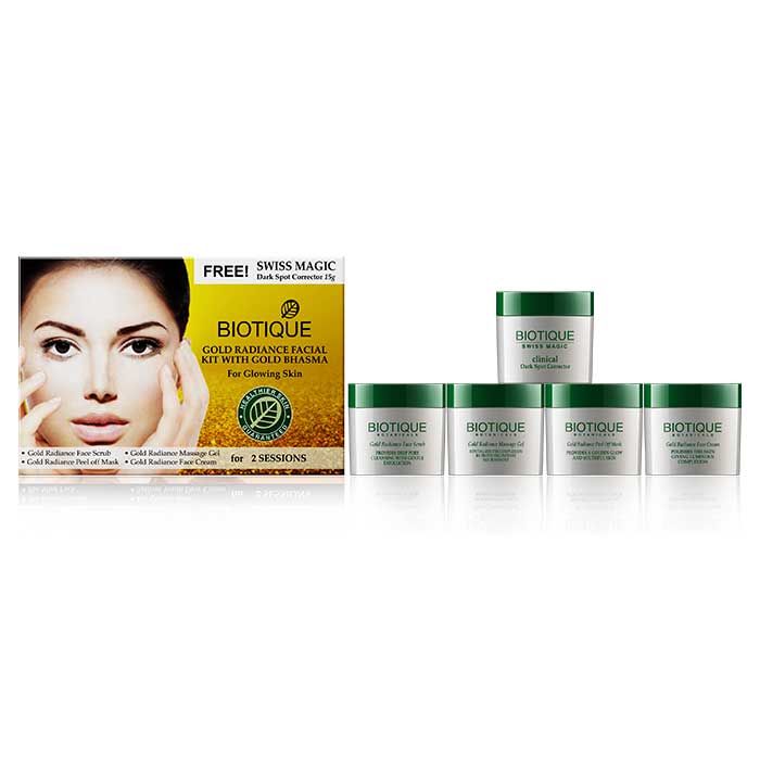 Buy Biotique Bio Gold Radiance Facial Kit With Gold Bhasma Kit (75 g) - Purplle