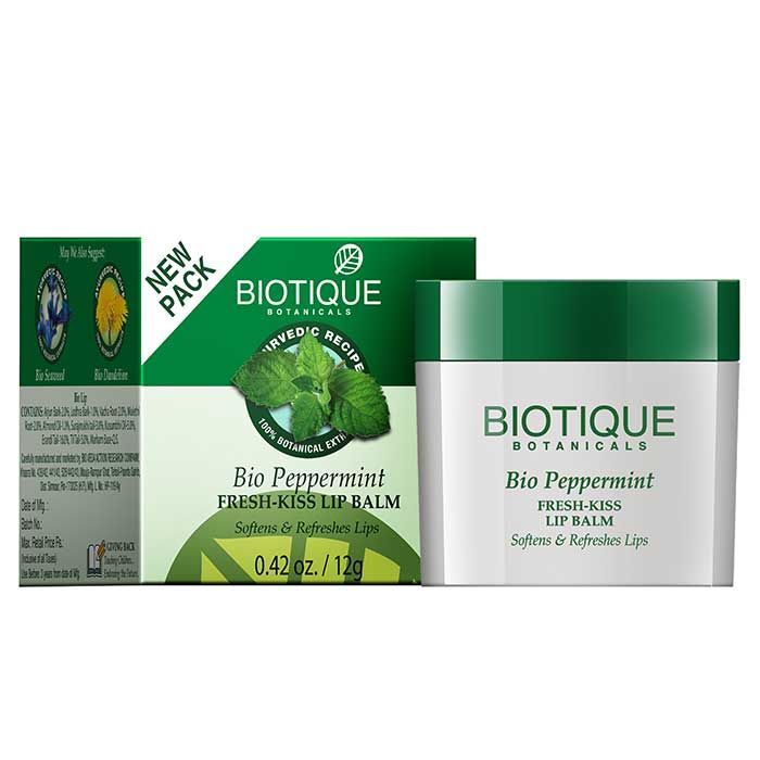 Buy Biotique Bio Peppermint Fresh Kiss Lip Balm (12 g) - Purplle