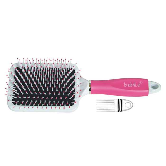 Buy Babila Paddle Hair Brush (Two-In-One) With Cleaning Comb Hb-V122P - Purplle