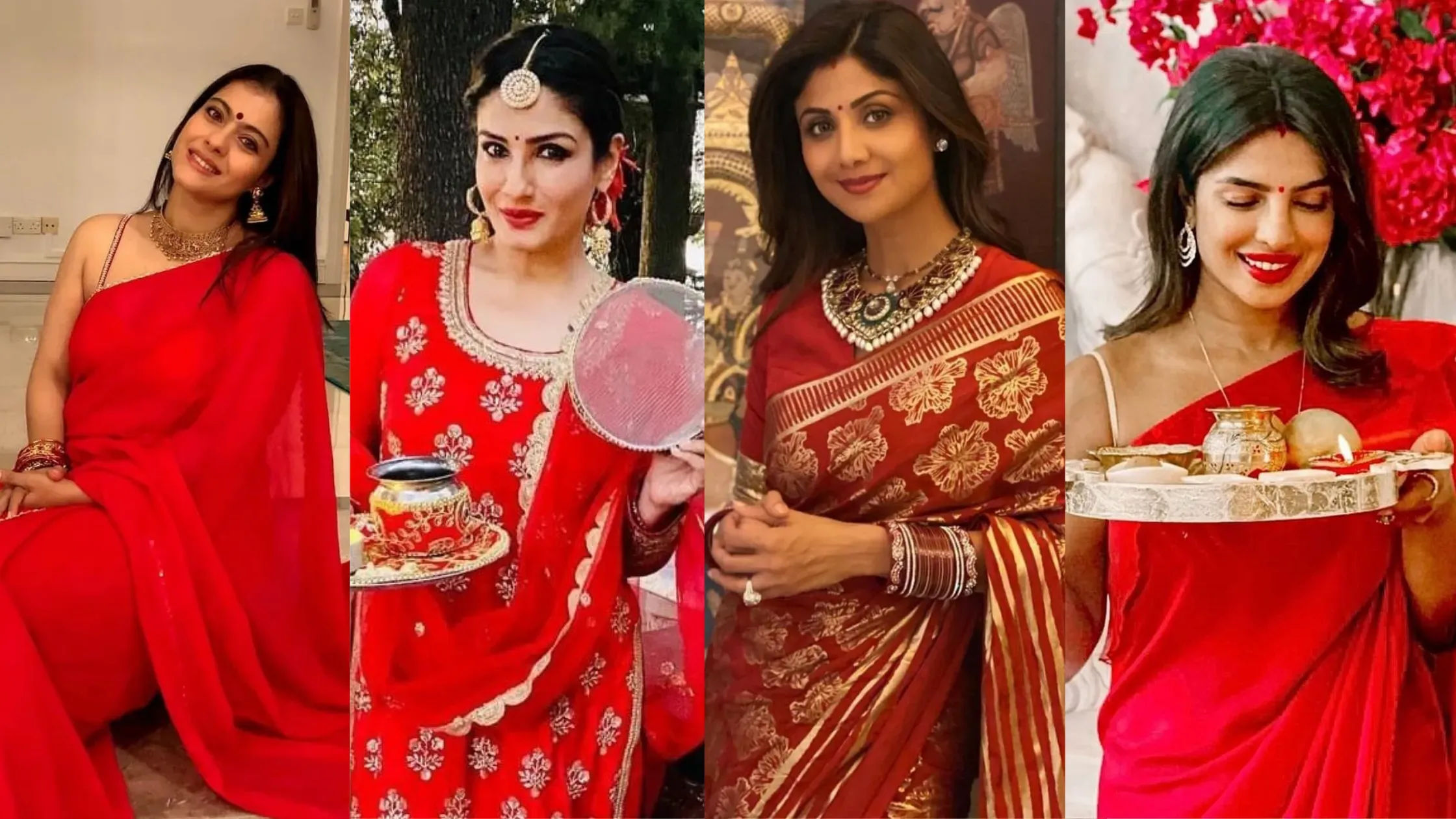 Karwa Chauth 2018 sari and lehenga ideas Try out these celebinspired  looks  Lifestyle NewsThe Indian Express