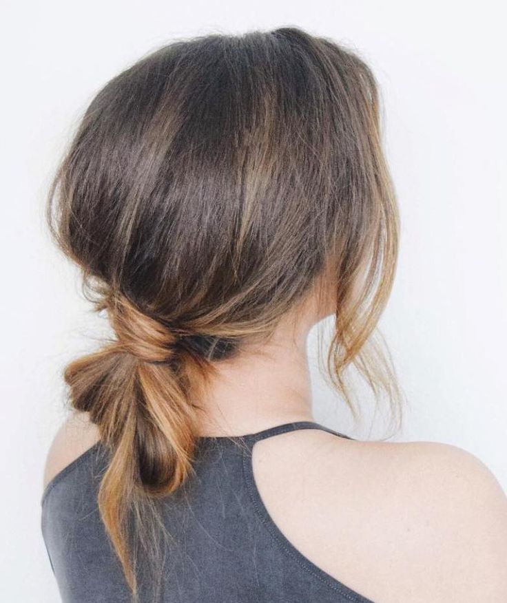 Twisted Low Ponytail For Short Hair