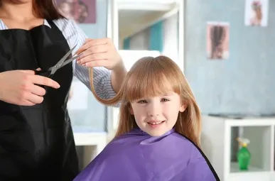 Hairdresser Salon Services Two Little Girls Kids with Long Hair at  Hairdresser Little Girls with Long Curly Hair Stock Photo  Image of  beautiful childhood 145611780