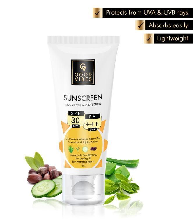 Good Vibes Wide Spectrum Protection Sunscreen with SPF 30  (50g)