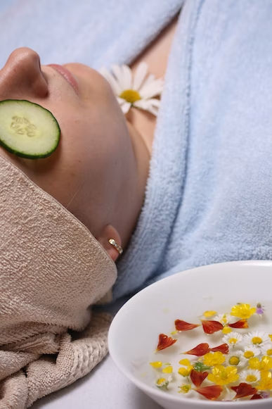 lady undergoing facial treatment