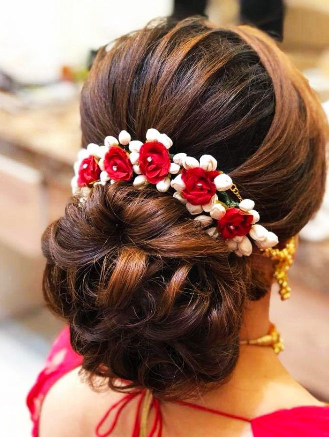 37 Bun Hairstyles Indian Weddings Hairstyles Images, Stock Photos & Vectors  | Shutterstock
