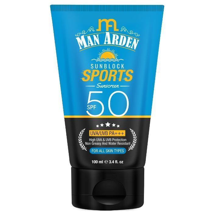 Man Arden Sunblock Sport Sunscreen SPF 50, Non Greasy & Water Resistant, (100 ml)