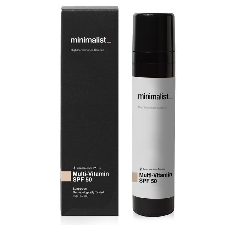 Minimalist SPF 50 Sunscreen with niacinamide + vitamin b5 + vitamin f (50g)