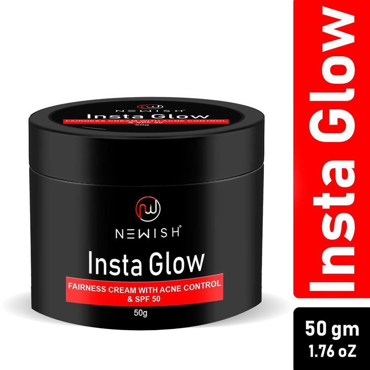 Newish Skin Whitening Cream for Men Insta Glow, SPF 50+++(50gm)