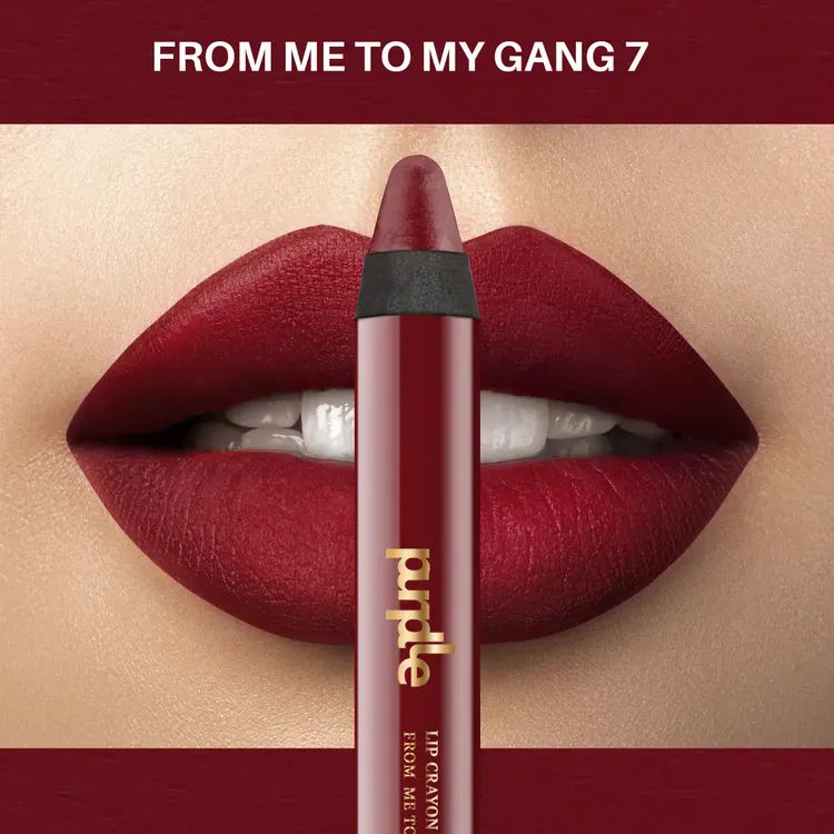 Purplle Lip Crayon, Maroon, Matte Mate - From Me to My Gang 7 (2.8 g)