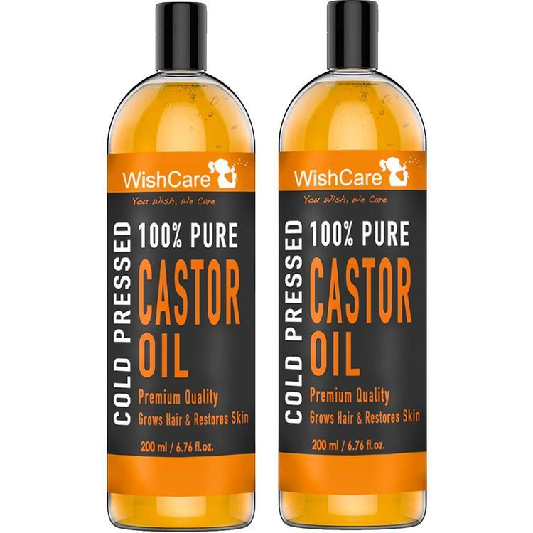 WishCare Pure Cold Pressed Castor Oil - Pack of 2 (Each 200 ml)