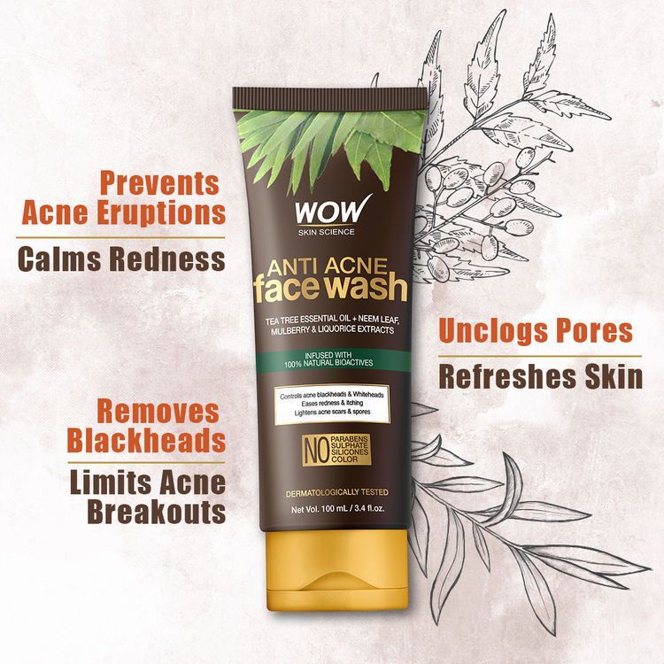 Wow Skin Science Anti Acne Face Wash - 100ML