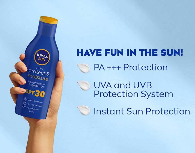 Buy NIVEA Sun Moisturising Lotion SPF 30 125ml Online | Purplle