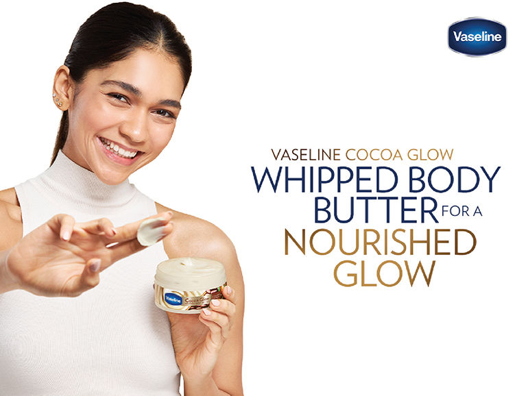 Vaseline Cocoa Glow Whipped Body Butter, 180 g. Cocoa & Shea Butter for