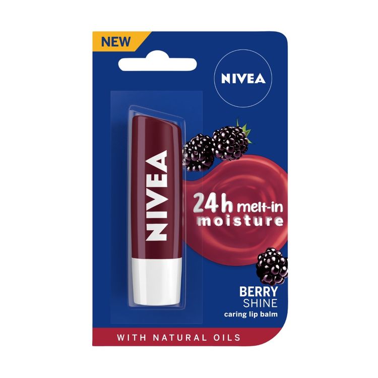 NIVEA Lip Balm, Fruity Berry Shine (4.8 g)