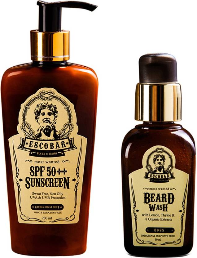 ESCOBAR Men's Most Wanted Sunscreen SPF 50++ With Beard Wash