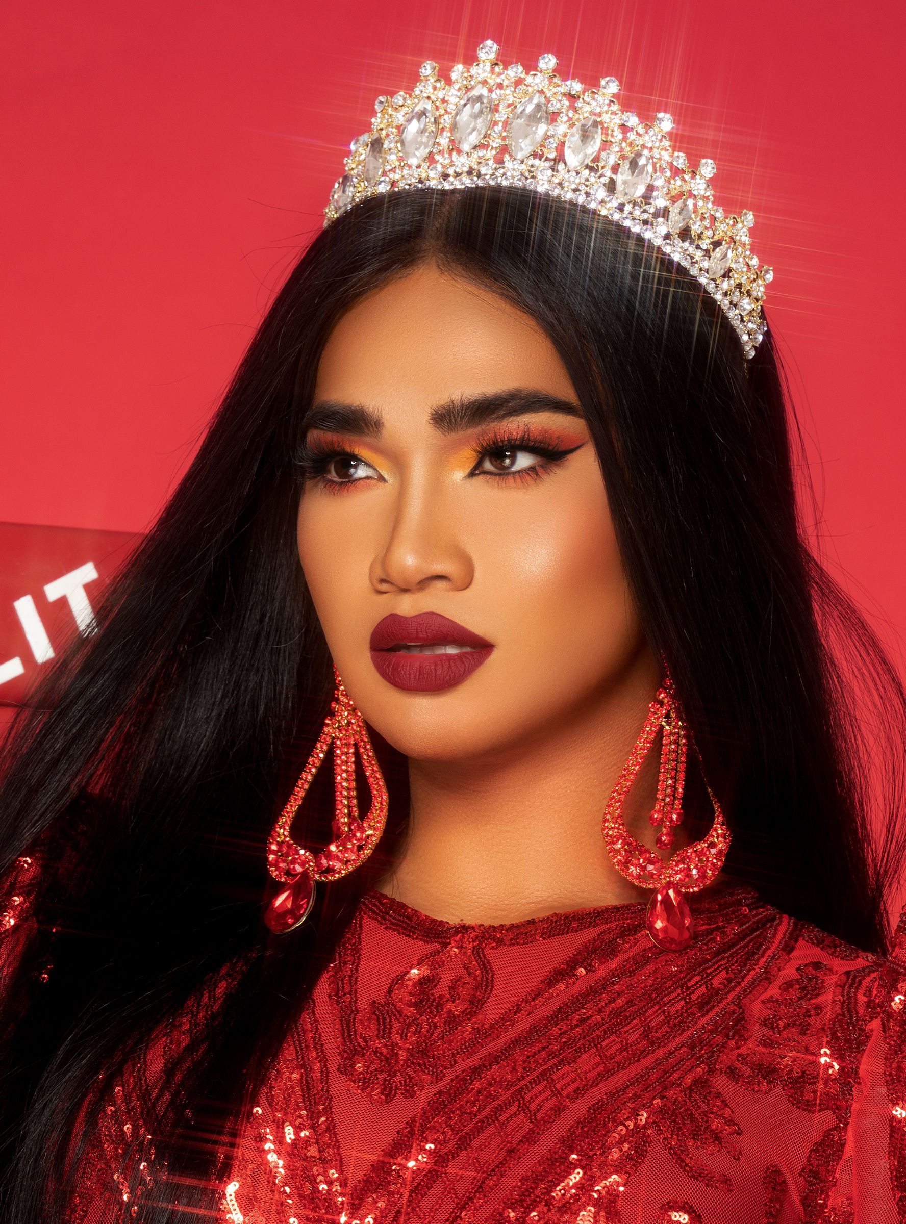 Bretman Rock Red Makeup Look