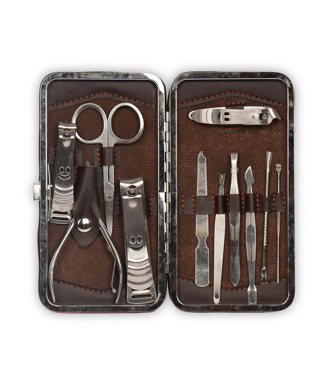 paco milano paris manicure pedicure 11 tools set nail clippers stainless steel professional nail scissors grooming kits nail tools with leather case