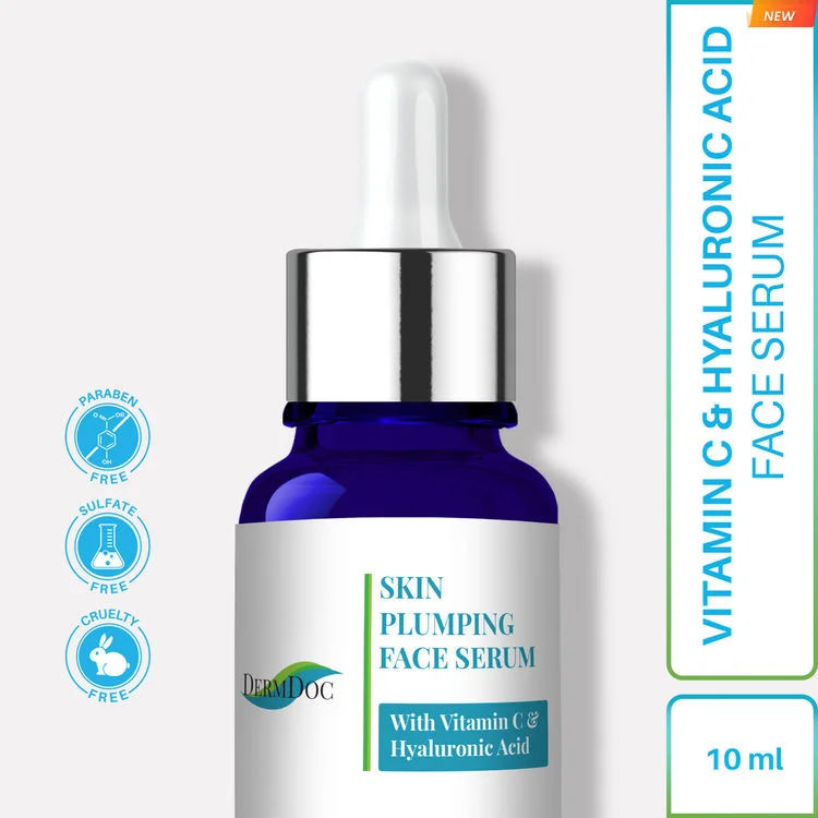 DermDoc Skin Plumping Face Serum With Vitamin C and Hyaluronic Acid(10 ml)