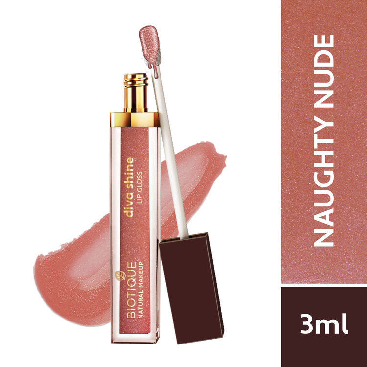 Biotique Natural Makeup Diva Shine Lip Gloss Naughty Nude(3ml)