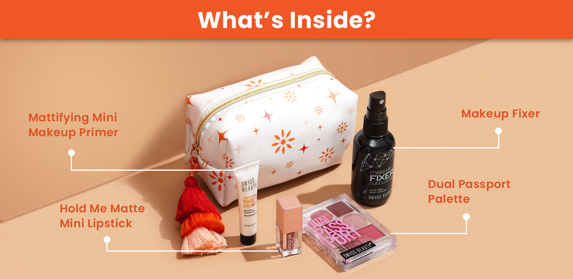 Swiss Beauty 4in1 Festive Makeup Kit Waterproof Lipstick Paspport