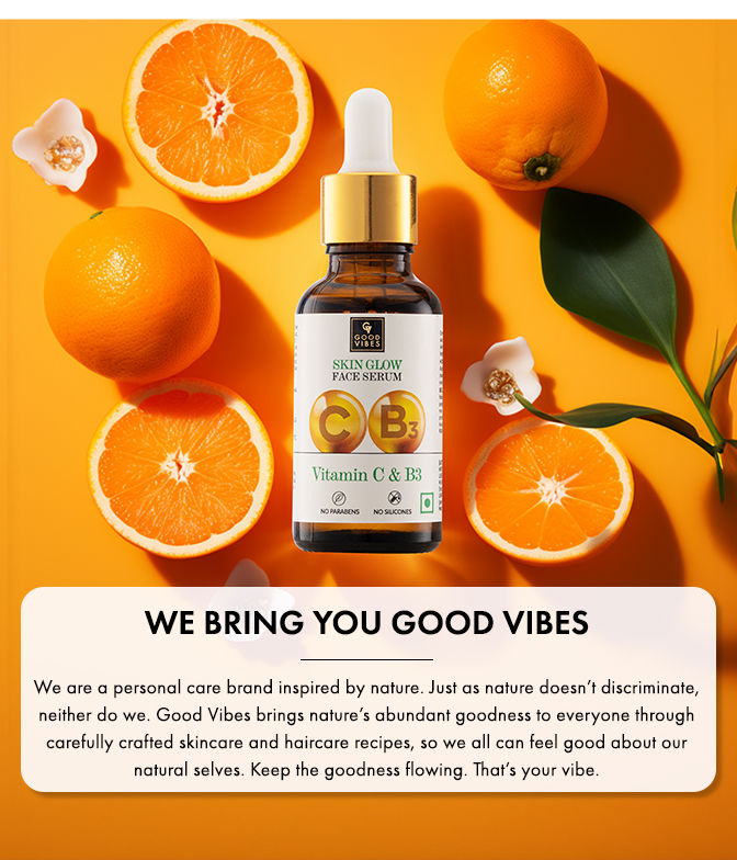 Good Vibes Vitamin C & B3 Skin Glow Face Serum Brightening, Anti