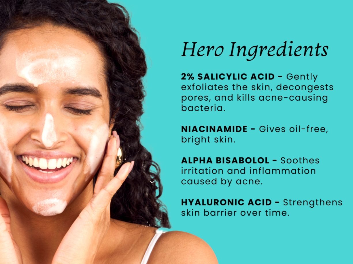 Foxtale Clear Picture Acne Control Cleanser for Oily and Acne Prone