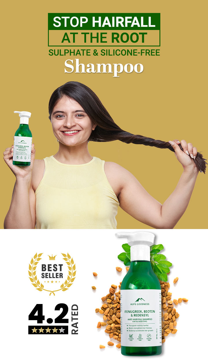 Alps Goodness Fenugreek Biotin And Redensyl Anti Hairfall Shampoo For All Hair Types 500 Ml 