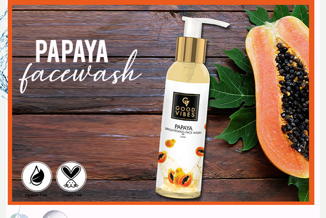 good vibes papaya brightening face wash