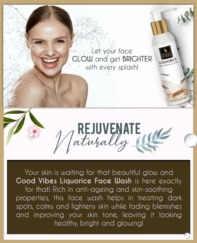 Buy Good Vibes Skin Glow Face Wash Liquorice (120 ml) Online Purplle