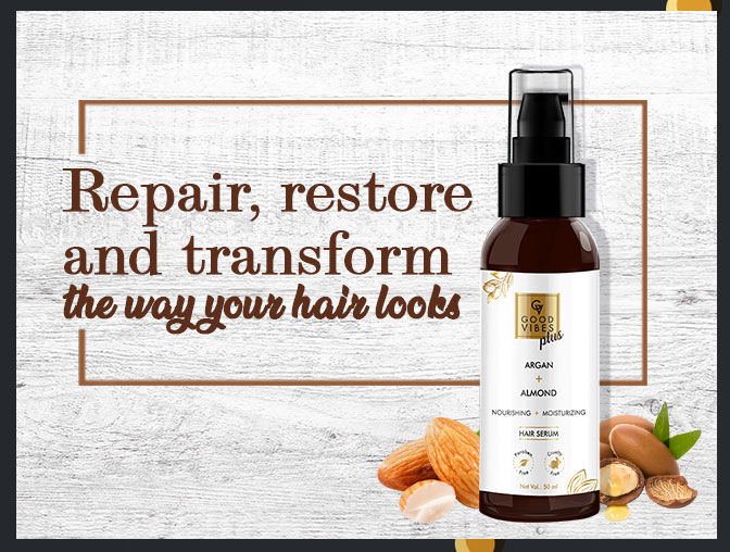 Buy Good Vibes Plus Argan + Almond - Nourishing + Moisturizing Hair Serum  (50 ml) – 